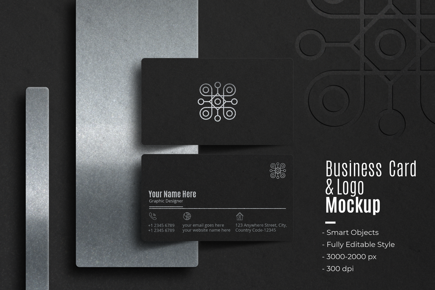 Realistic Business Card and Logo Mockup Background psd