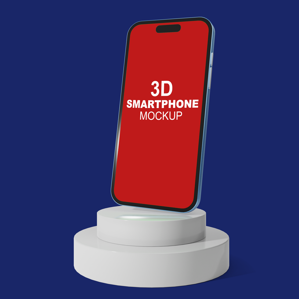 3d maquette de téléphone intelligent sur podium psd