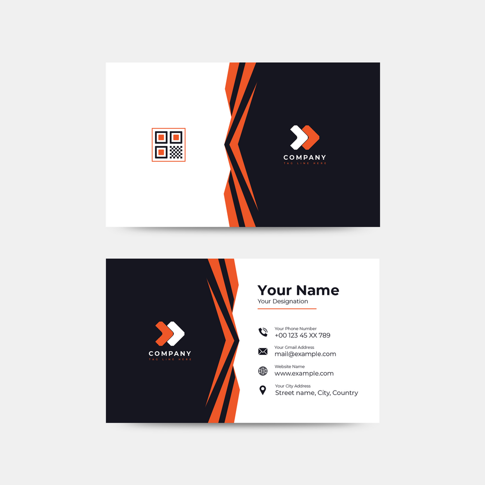 Creative Business Card design in white black and blue color psd