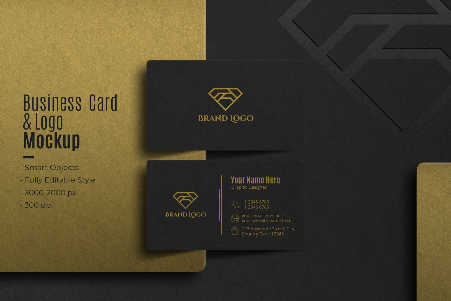 Realistic Business Card and Logo Mockup Background psd