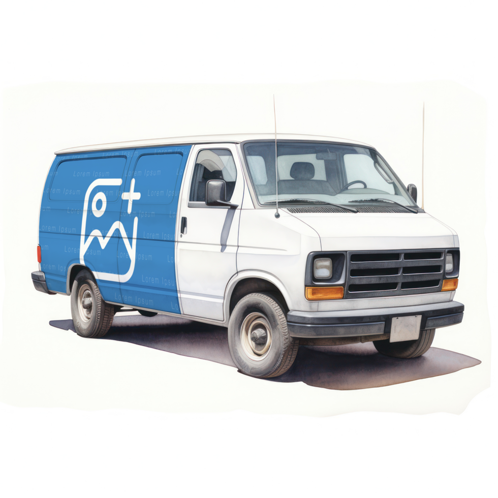 modern and vintage van mockup AI Generative psd