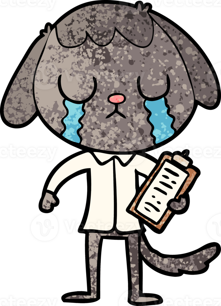 cute cartoon dog crying png