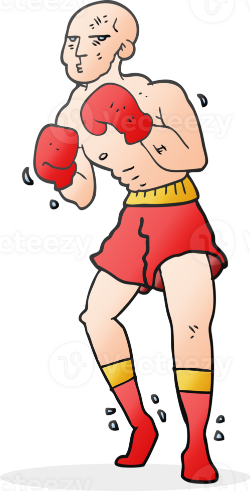 hand drawn cartoon boxer png