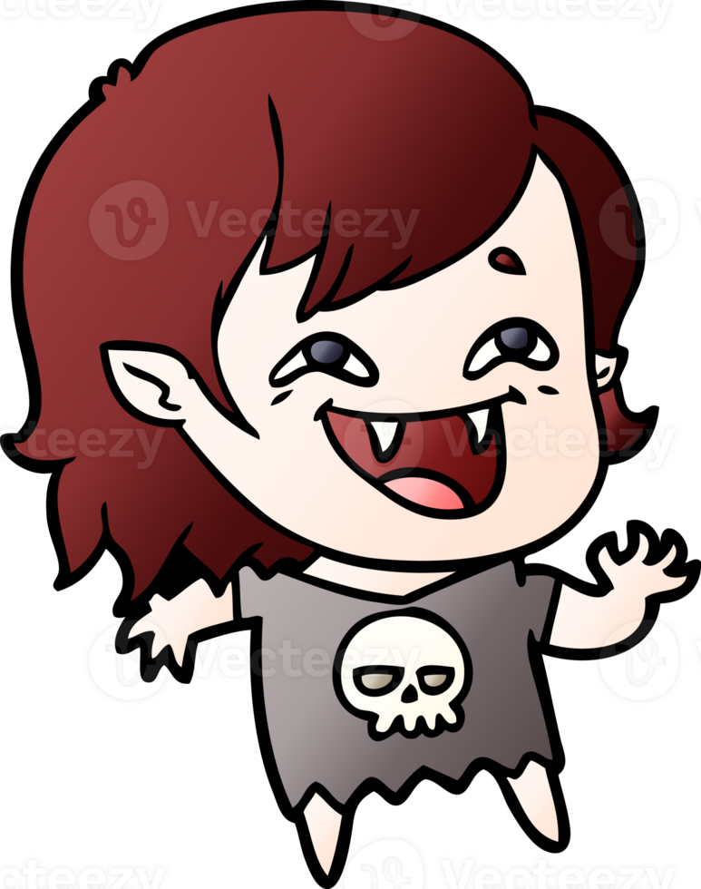 cartoon laughing vampire girl png