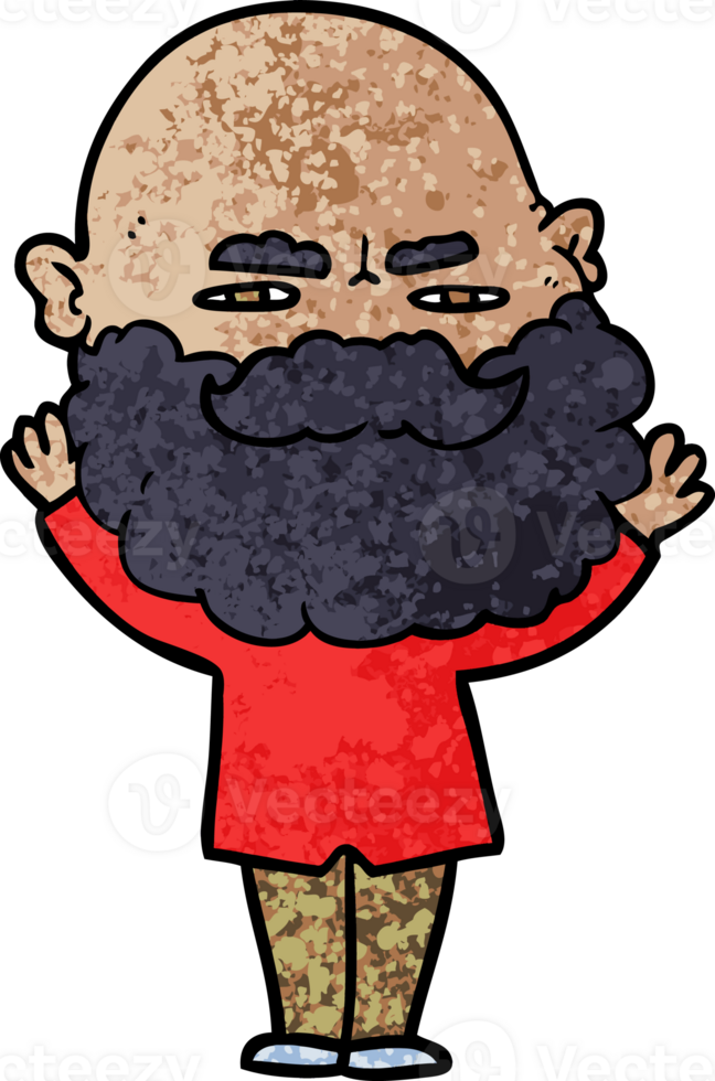 cartoon man with beard frowning png