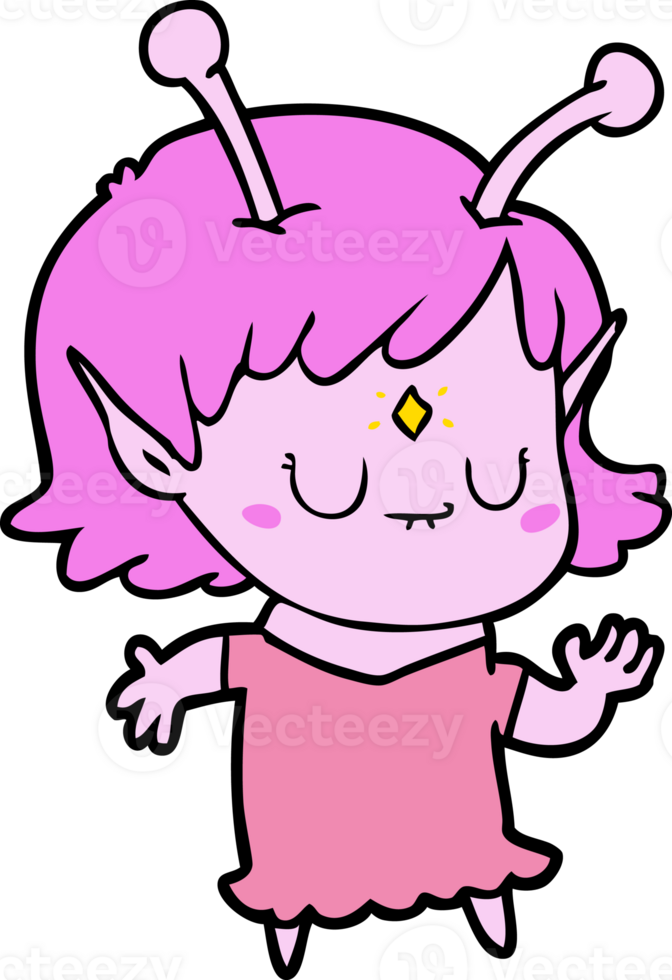 cartoon alien girl dancing png