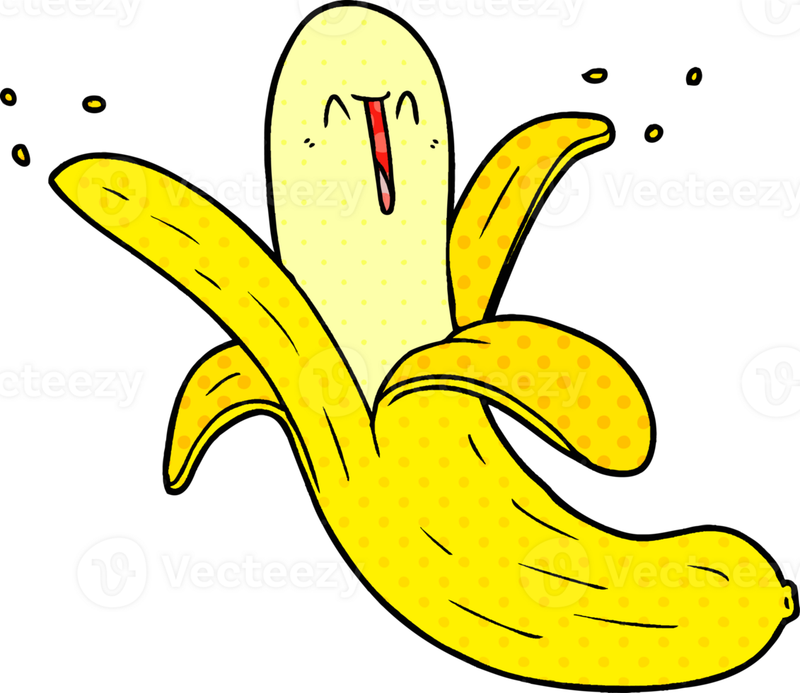 cartoon crazy happy banana png