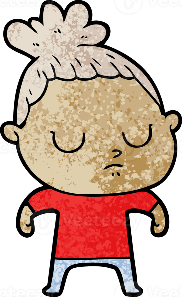 cartoon calm woman png