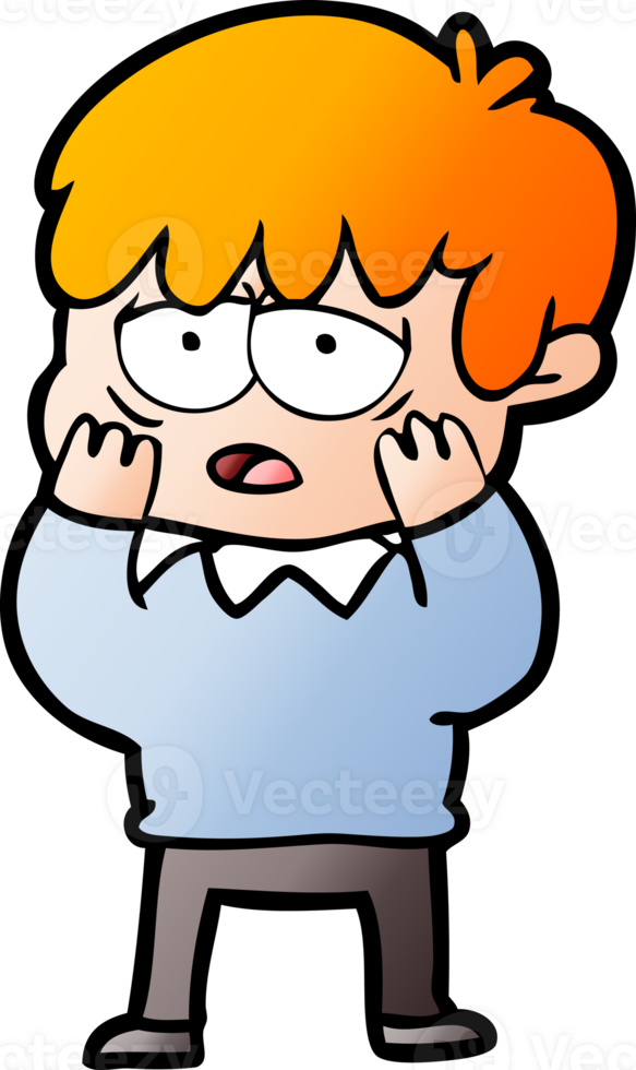 cartoon exhausted boy png