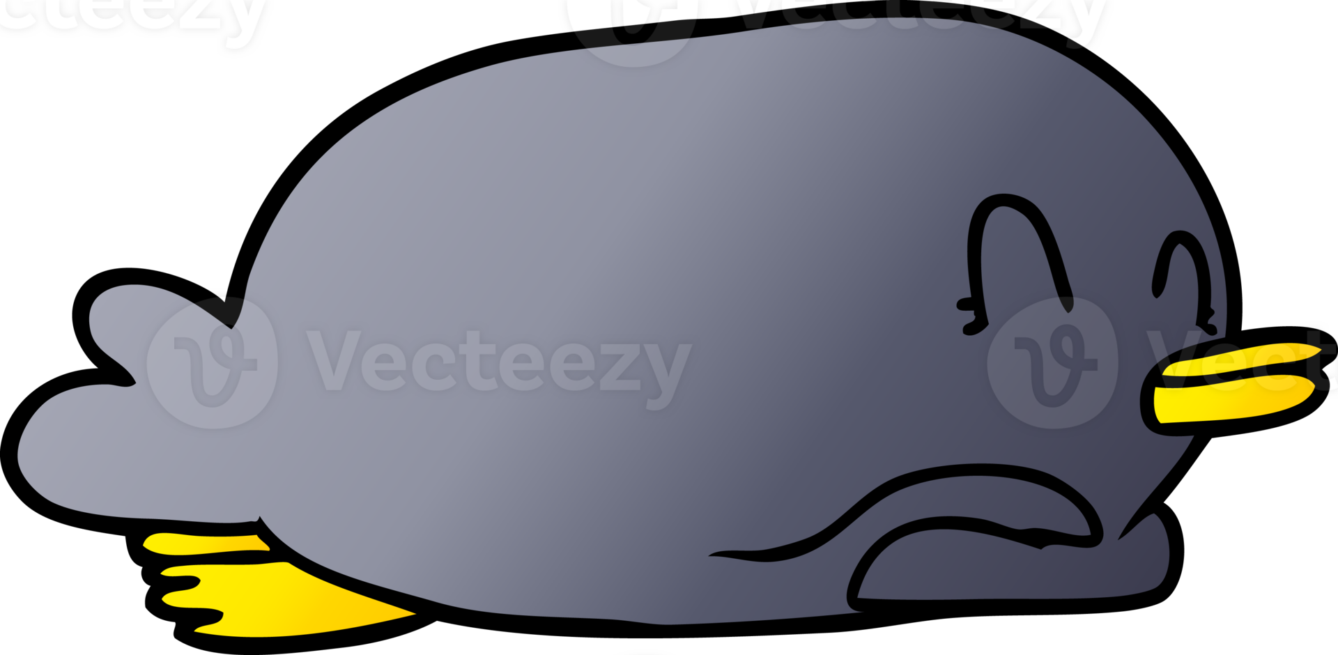 penguin lying on belly png