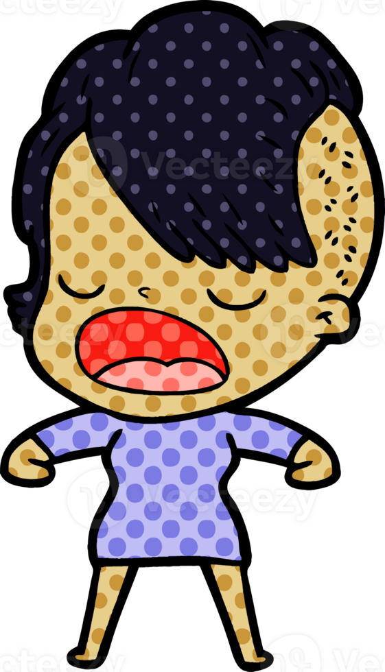 cartoon cool hipster girl talking png