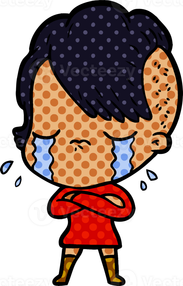 cartoon crying girl png