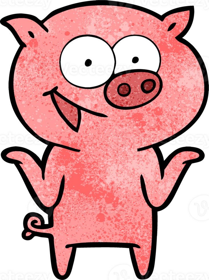 cartoon pig with no worries png