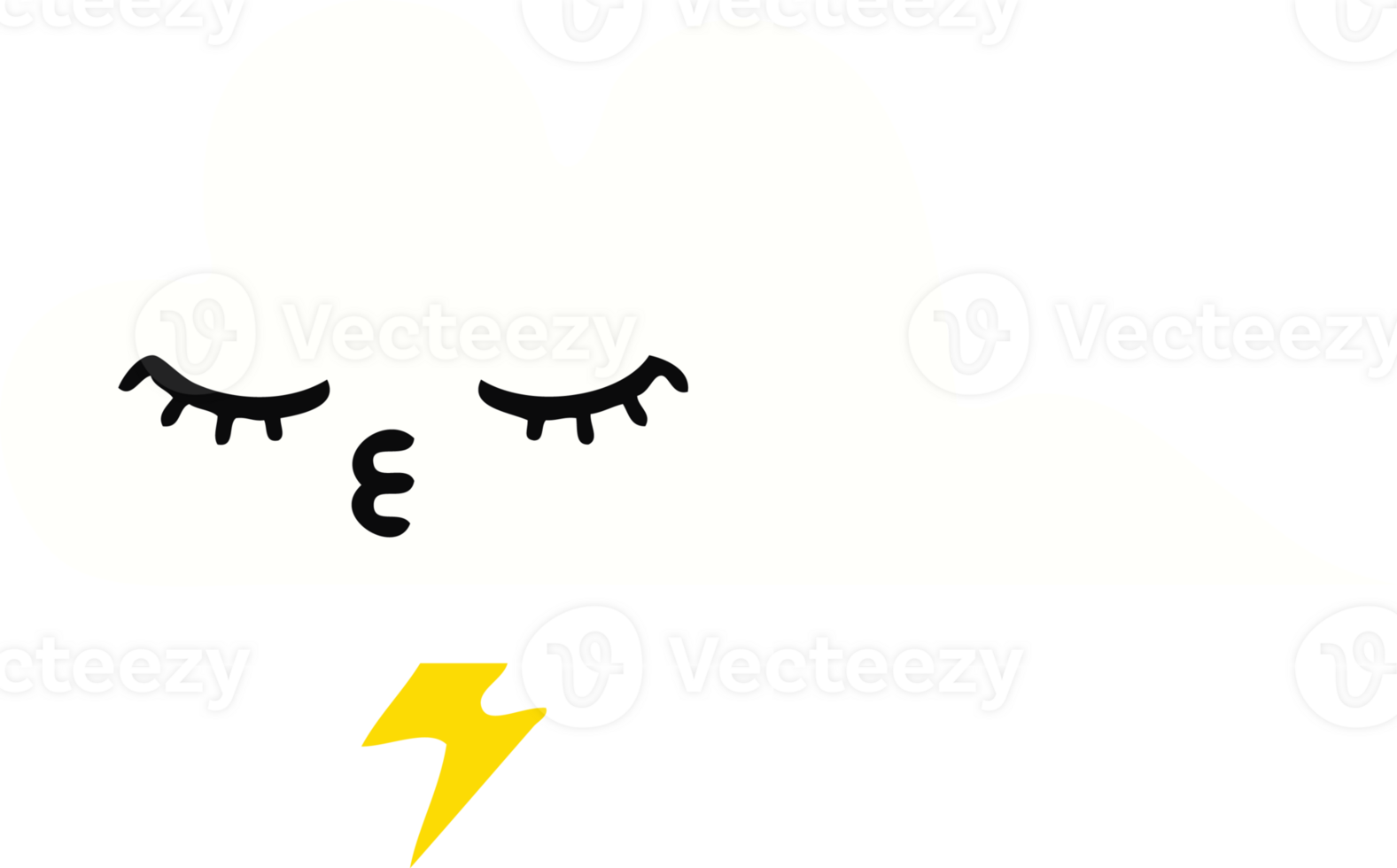 flat color retro cartoon of a thunder cloud png
