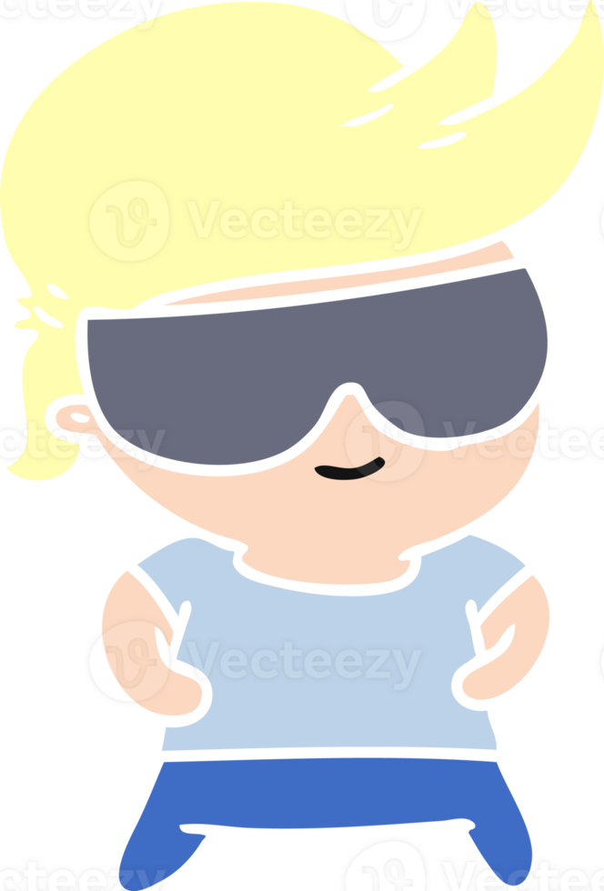 cartoon illustration kawaii kid with shades png