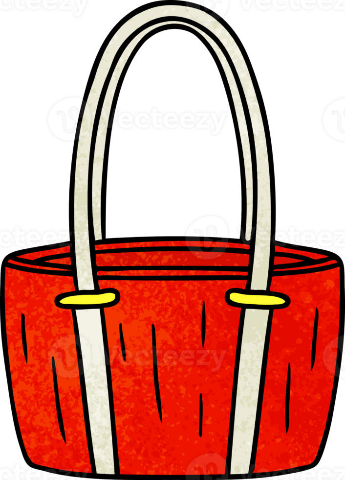 hand drawn textured cartoon doodle of a red big bag png