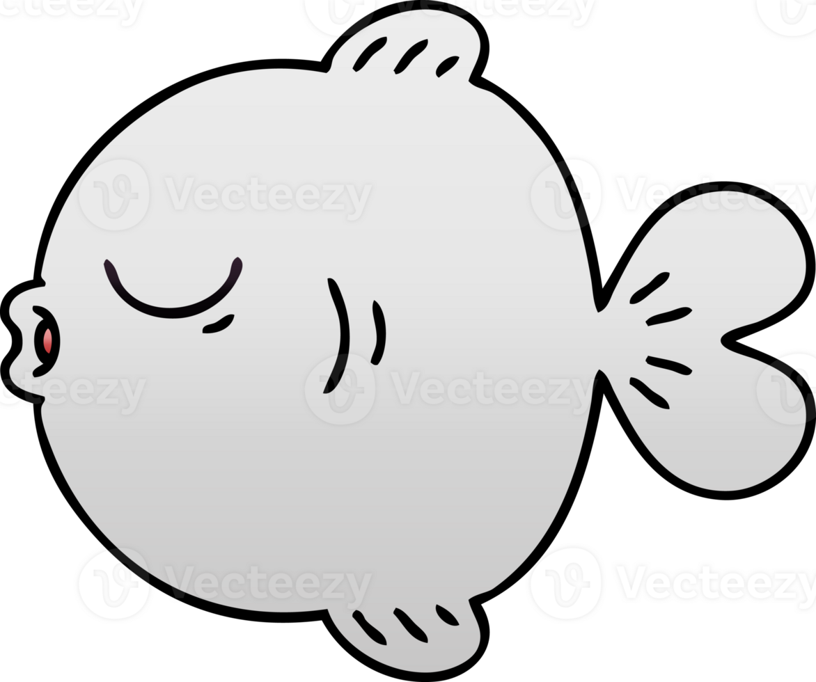 gradient shaded quirky cartoon fish png