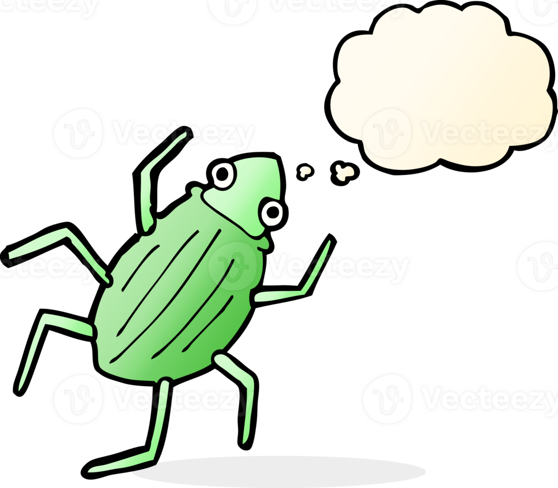 cartoon bug with thought bubble png