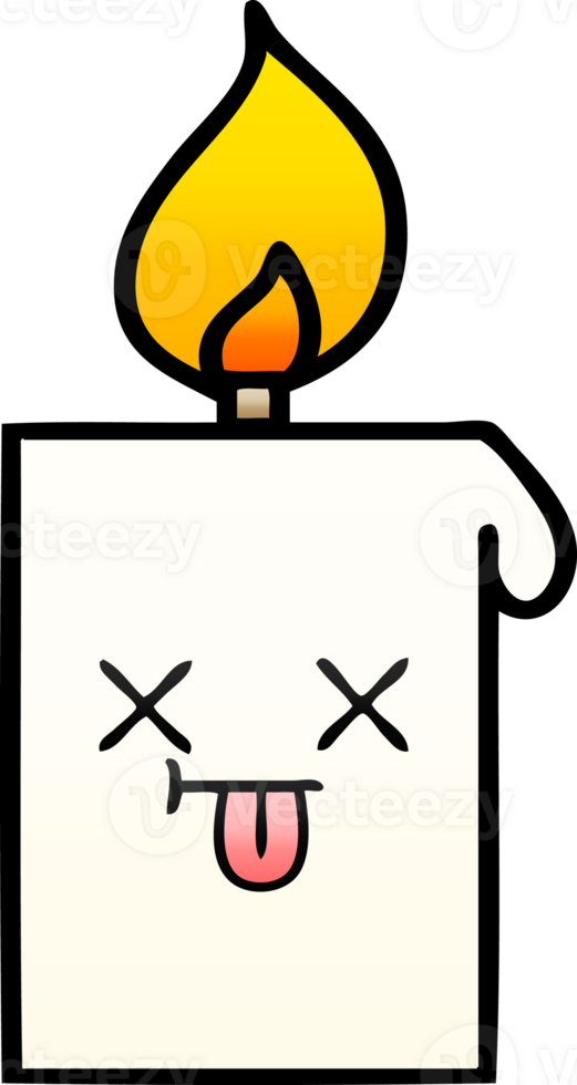 gradient shaded cartoon of a lit candle png