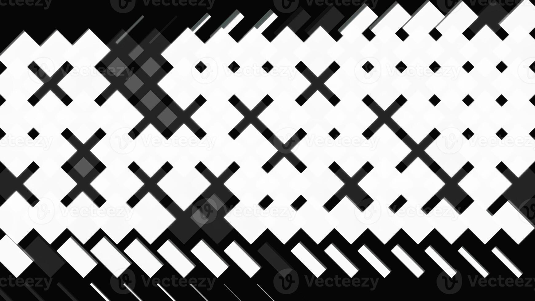 Black and white abstract animation of geometric patterns appearing and disappearing one by one on the black background. Animation. Flat 2d Seamless loop photo