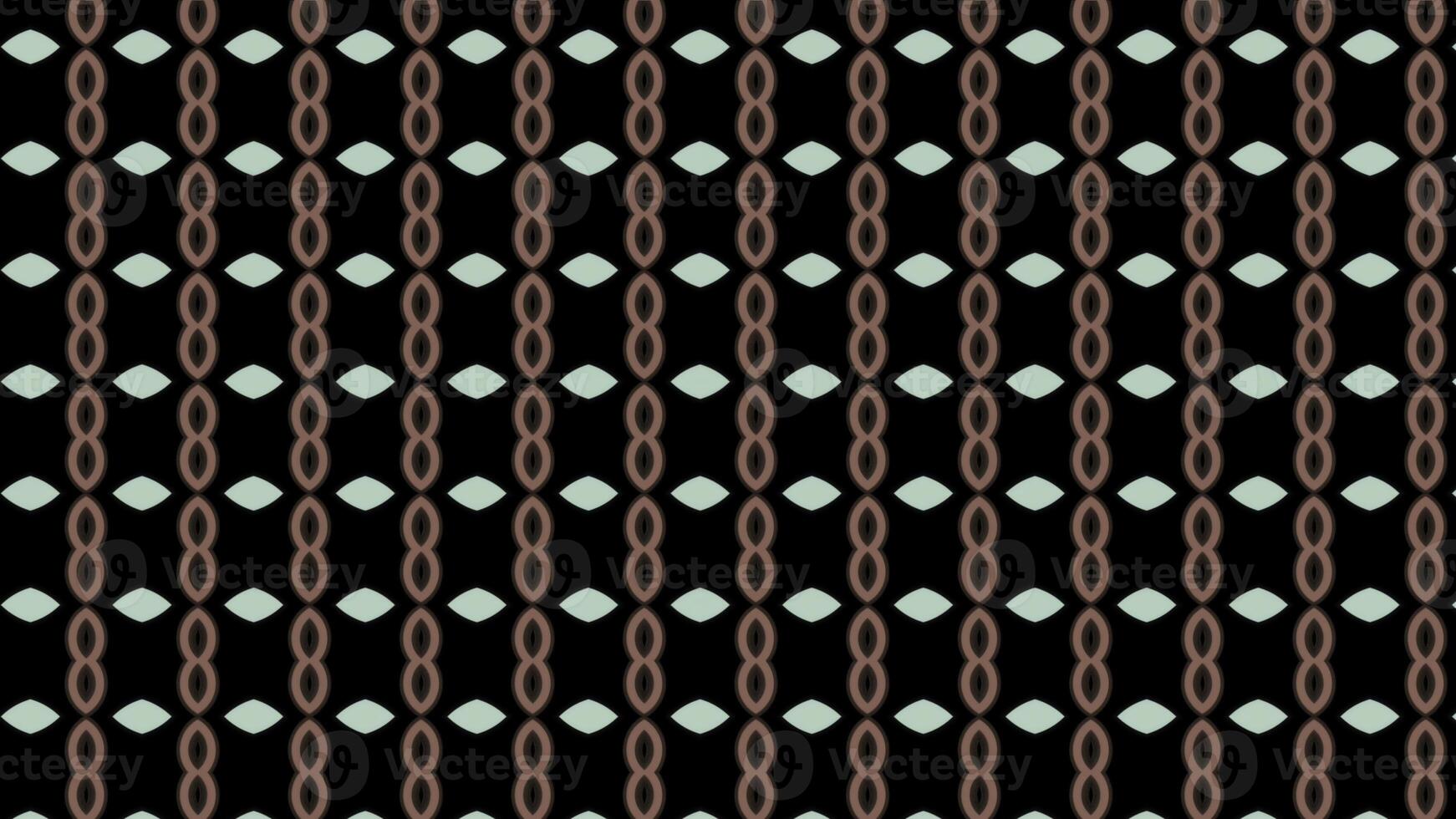 Rows of different shapes appear and disappear. Animation. Abstract ovals and rhombuses arranged symmetrically in rows blinking on black background, seamless loop, motion graphics. photo