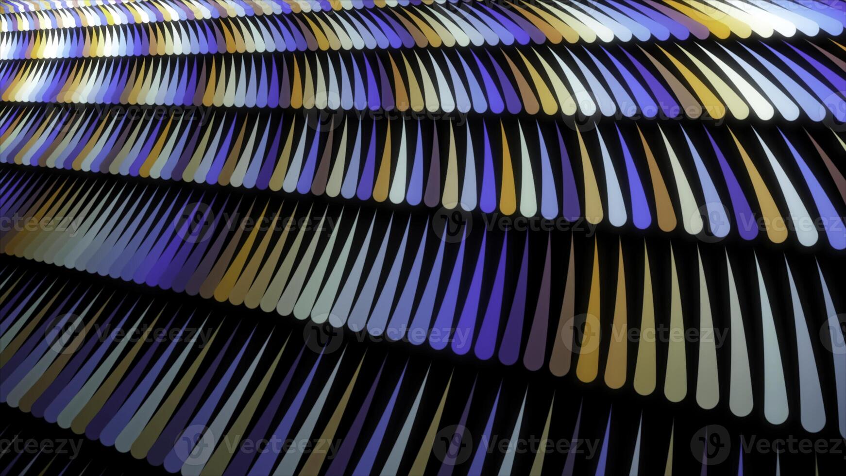 Bright thick stripes flying. Abstraction of multicolored lines rapidly moving in rows on the black background. Animation. Colorful geometric abstract motion background. photo