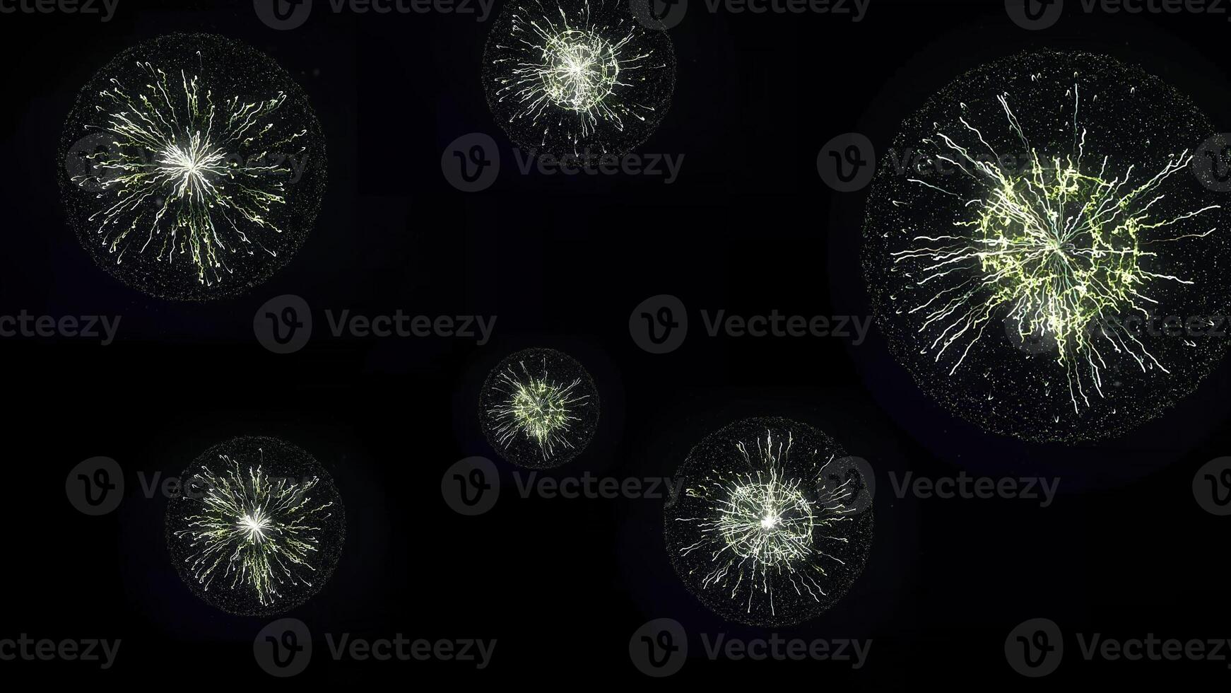 Plasma energy sphere pulse loop. Animation. Abstract animation of electric balls. Color balls on black background photo