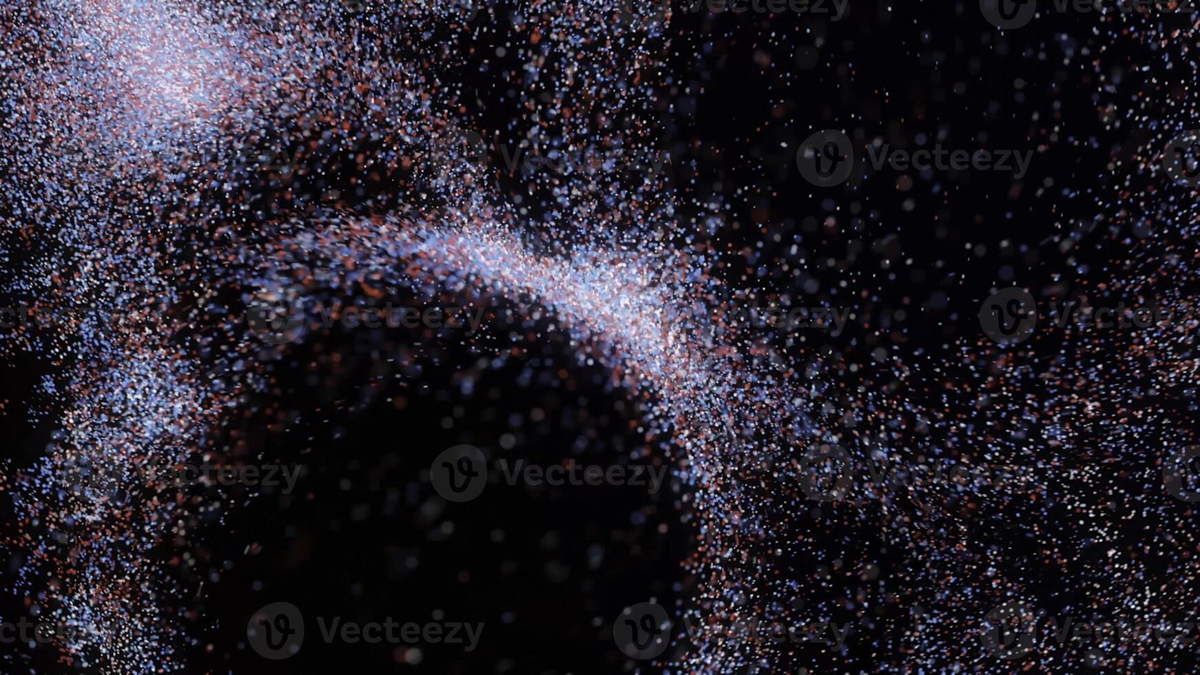 Animation of swirl of colorful dust. Animation. Streams of dust swell on black background. Colorful dust moves like vortex as if magnetized photo