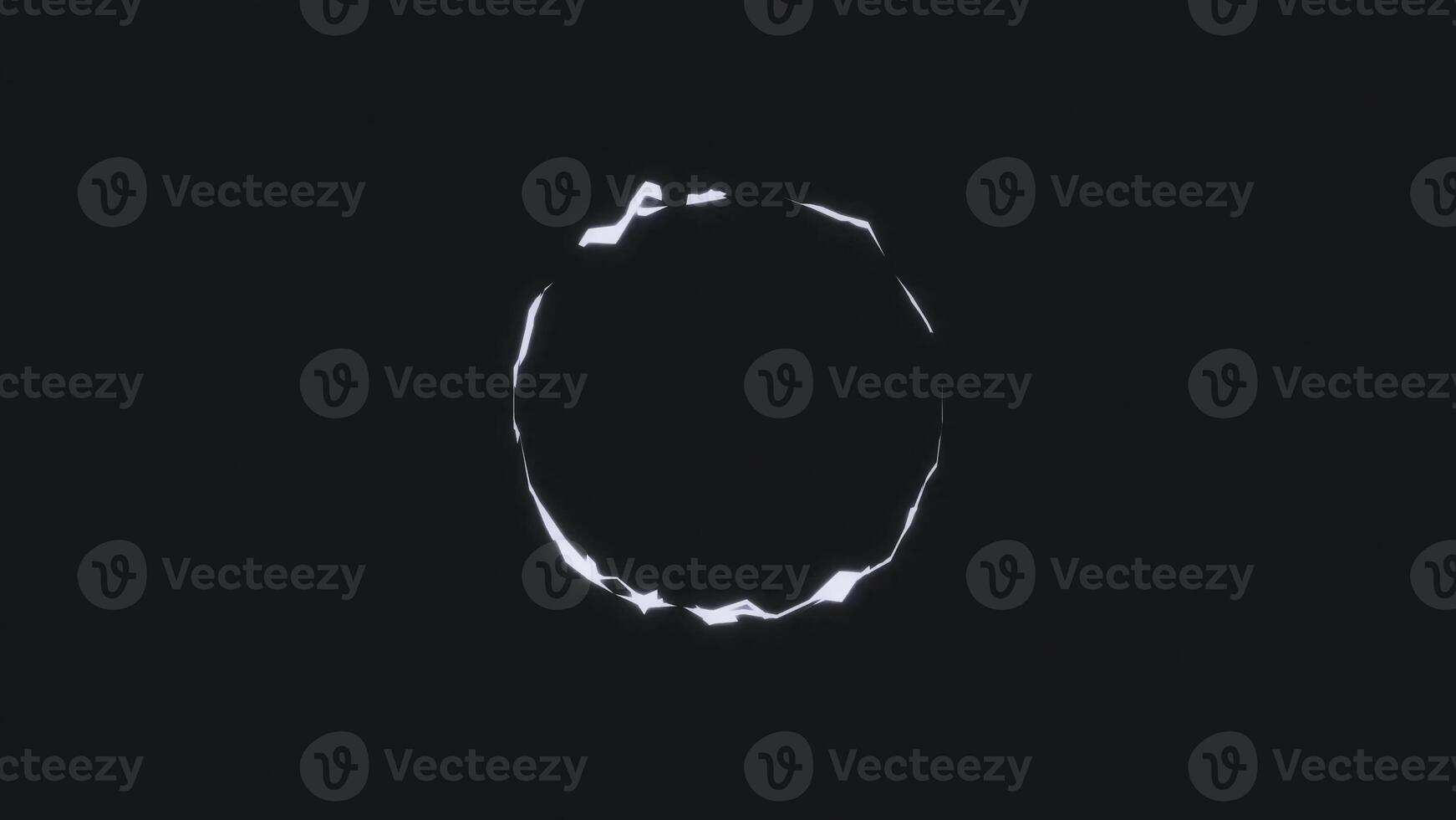 Abstract Circle On Black Background. Shot. Circle Like From The Ring Movie On Black photo