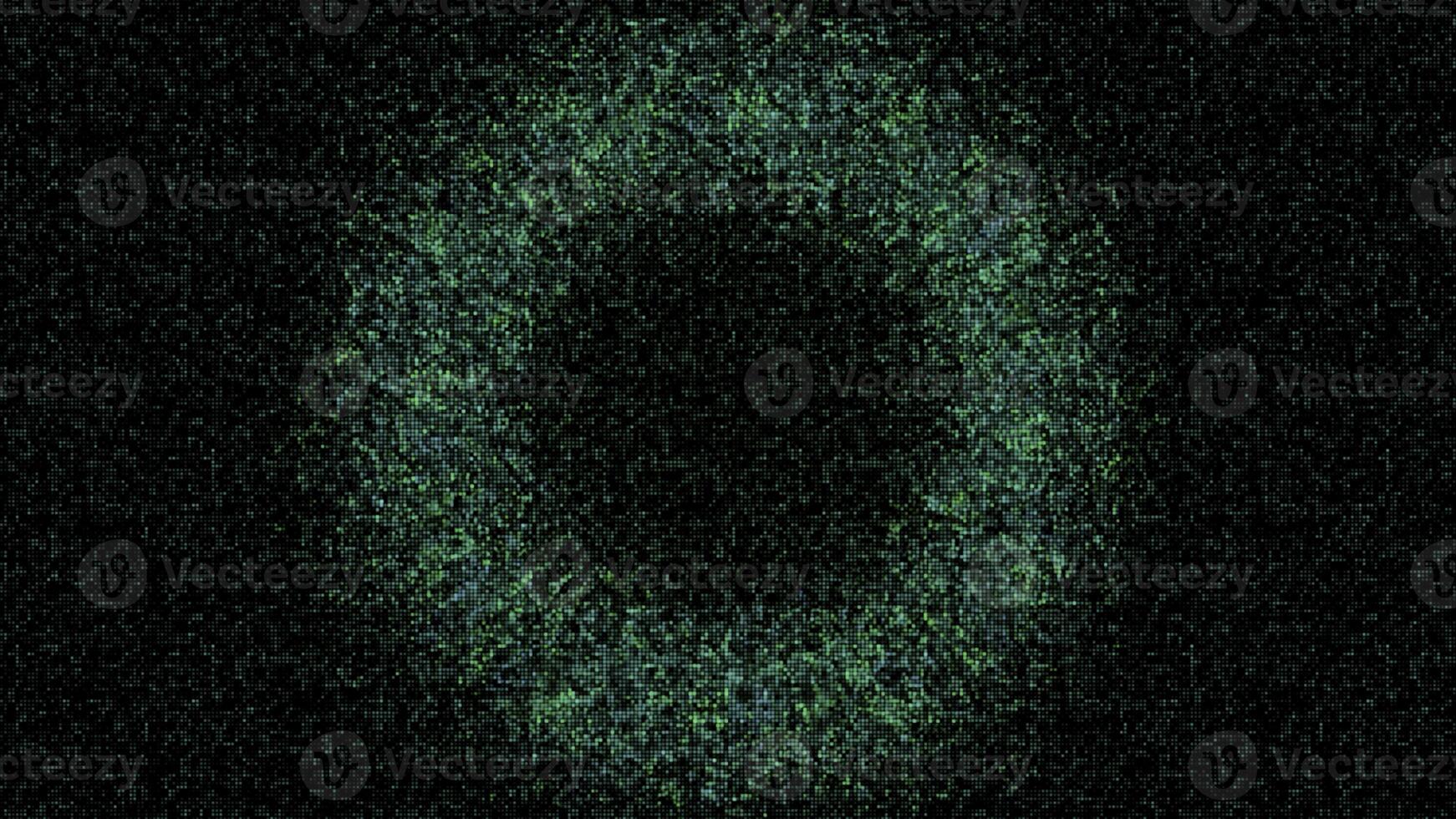 Radial scanning with narrowing light rings on green background, seamless loop. Animation. Giving a signal with many flashlights. photo