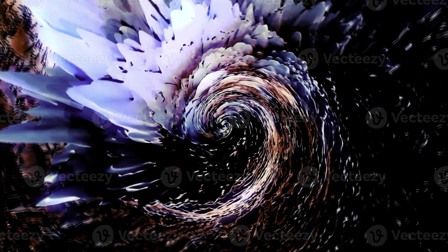 Abstract liquid hurricane rotating slowly, top view. Motion. Wave like swirling spiral of blue and red colors with 3D effect, seamless loop. photo