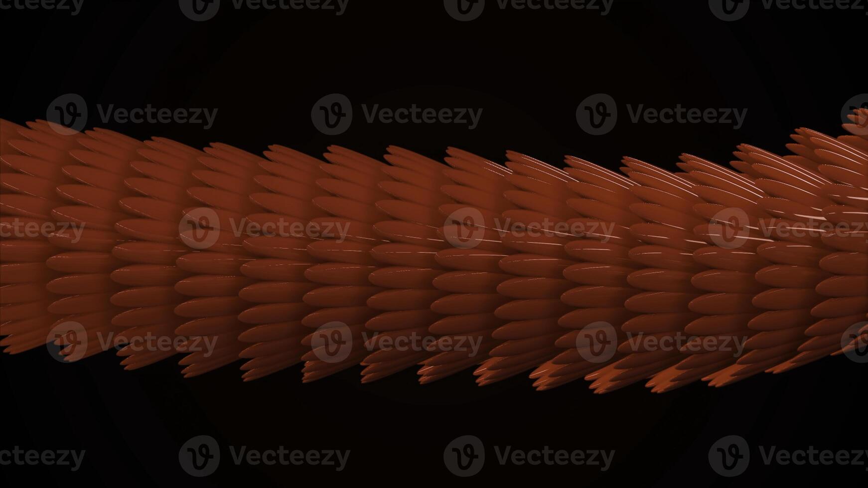 Abstract animation of multicolored 3d glossy snake or dragon scales moving smoothly on the black background. Animation. Smooth bright wavy pattern photo