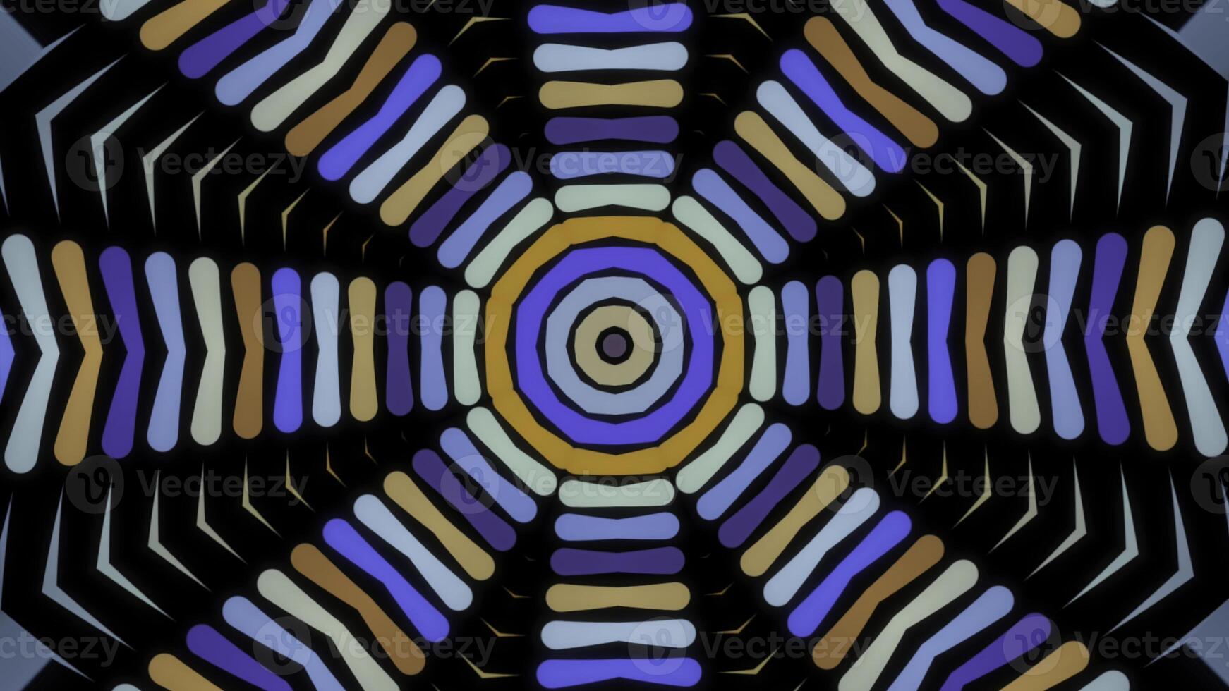 Abstract radial background with animation of moving colorful patterns. Animation. Cartoon kaleidoscope, concept of LSD effect, seamless loop. photo