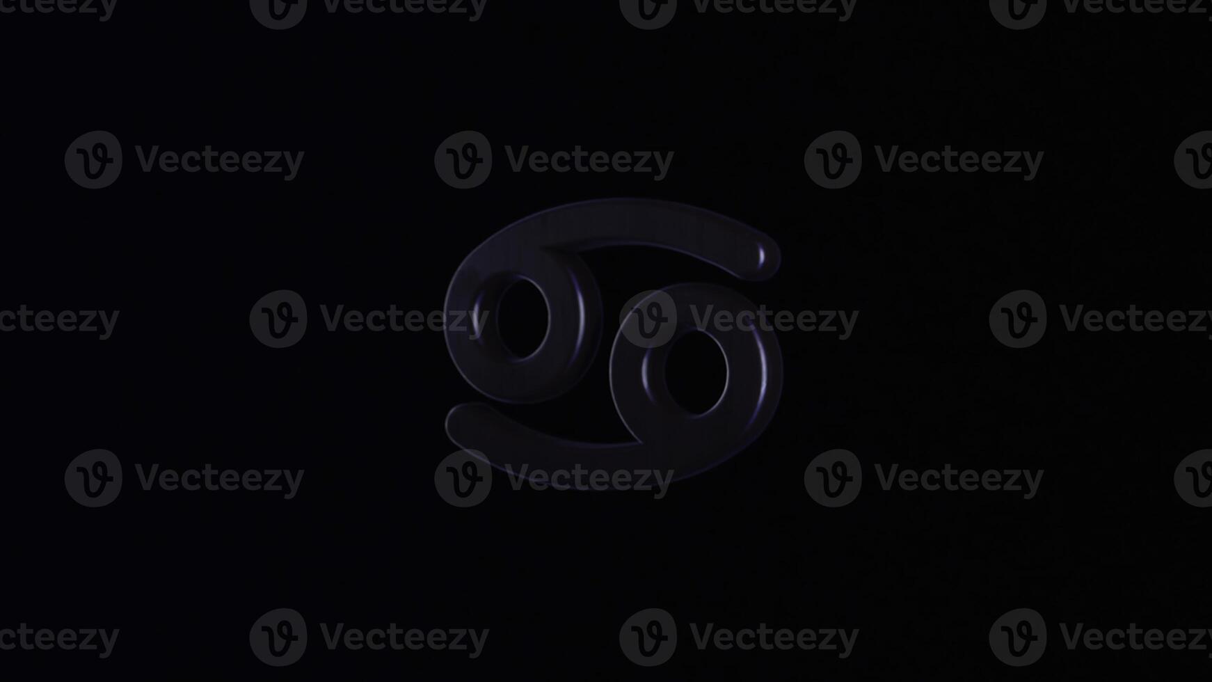 Zodiac sign on black background. Animation. 3D animation with textural shape of zodiac sign rotating on black background. Zodiac symbol or sign is Pisces photo