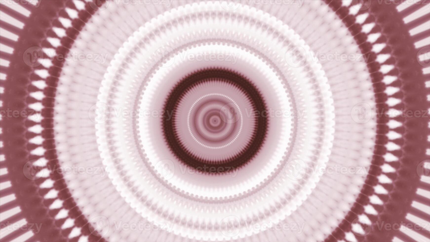 Abstract circles of pink light moving inside the tightening funnel. Animation. Bright colorful wide rings flowing towards the center into one point. photo