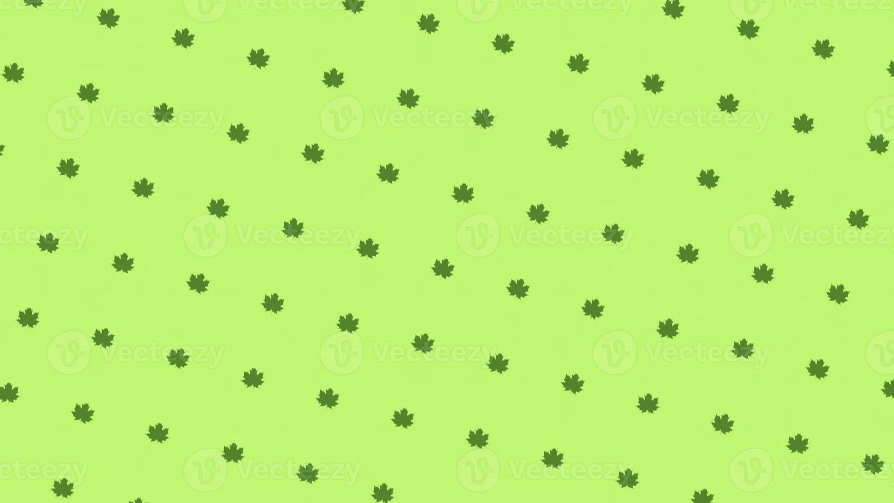 Abstract colorful pattern of small green leaves rotating and moving up on the green background. Animation. Seamless loop animation photo