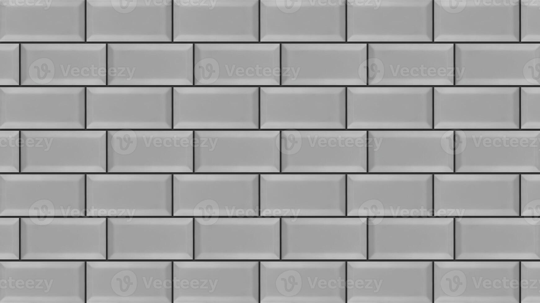 Abstract white bricks appearing and forming a wall on grey background. Animation. Flying same size rectangles stand in horizontal parallel rows, monochrome. photo