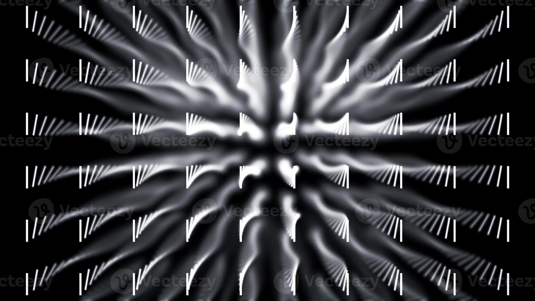 Background of lines extending into depth of black backdrop. Animation. Colored lines create 3D effect using different focus and distance to background depth photo