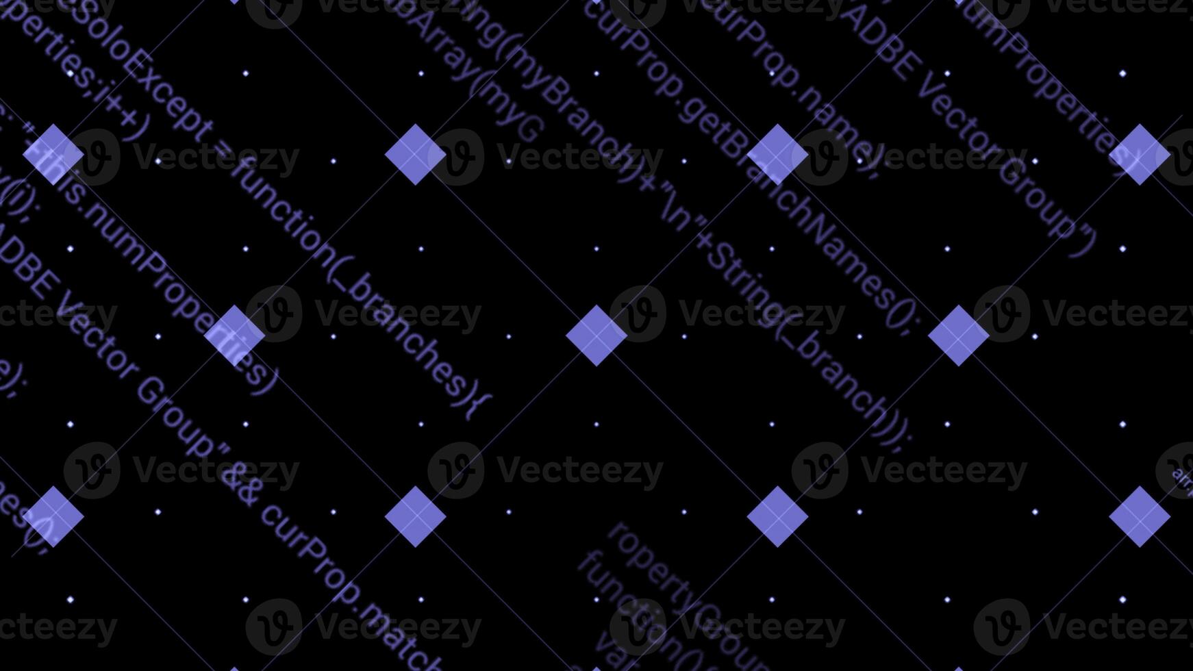 Dizzying program background. Motion. Grid with squares and appearing program codes. Colored program codes on grid are spinning on black background photo