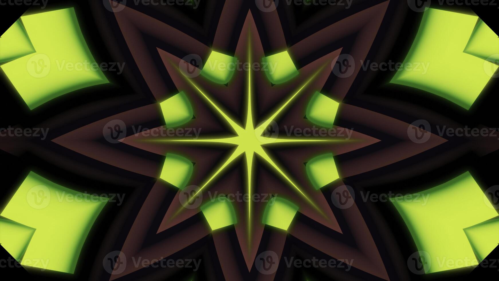 Moving pattern with pulsating shapes. Design. Star pattern with geometric shapes and psychedelic effect. Psychedelic pulsation of geometric pattern center photo