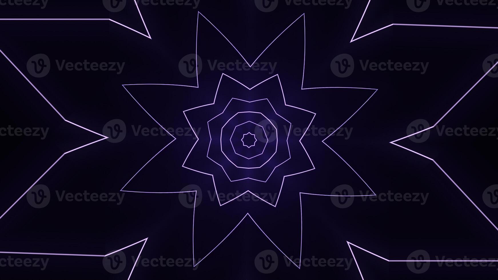 Geometric floral pattern with flashing movements. Animation. Cyber pattern with geometric lines on black background. Moving geometric pattern with hypnotic effect on black background photo