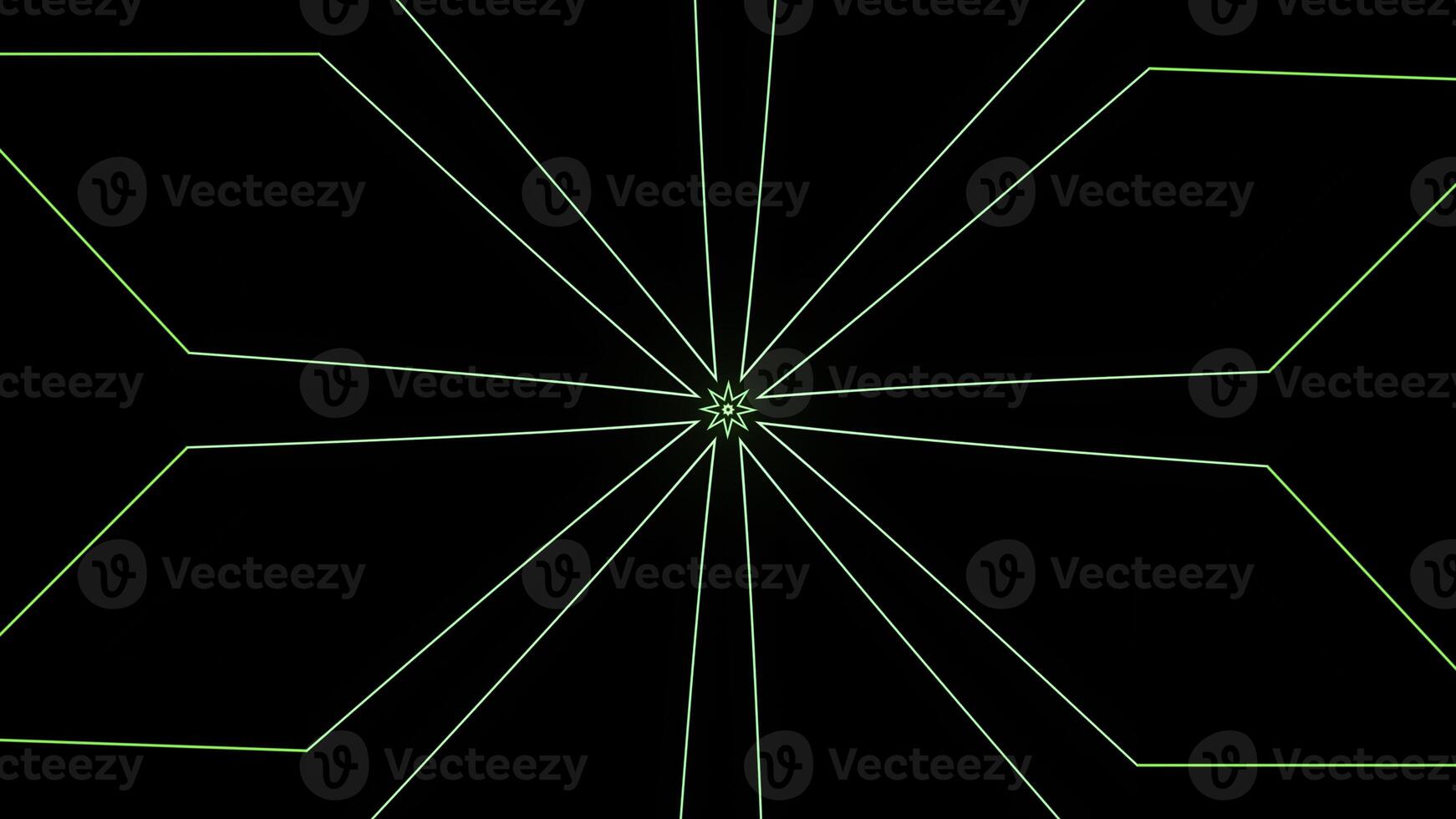 Geometric floral pattern with flashing movements. Animation. Cyber pattern with geometric lines on black background. Moving geometric pattern with hypnotic effect on black background photo