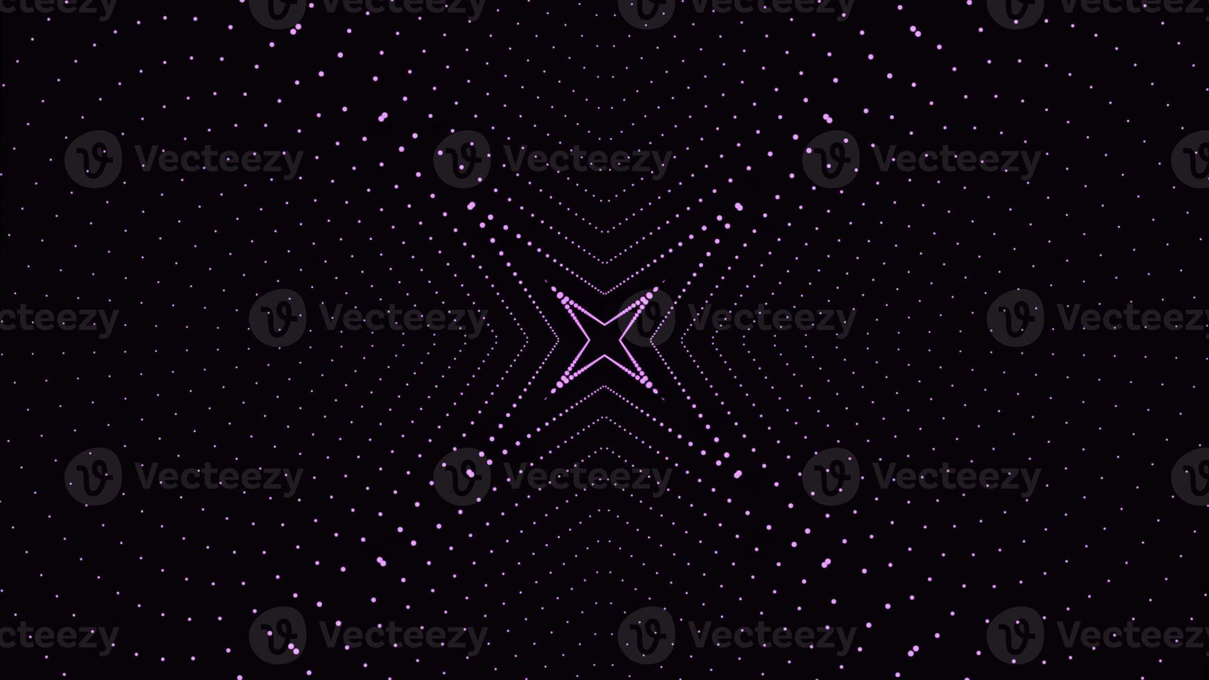 3d space effect with pattern of dots. Animation. Hypnotic effect of immersion in animation with pattern of dots. Movement in flow of pattern of dots on black background photo