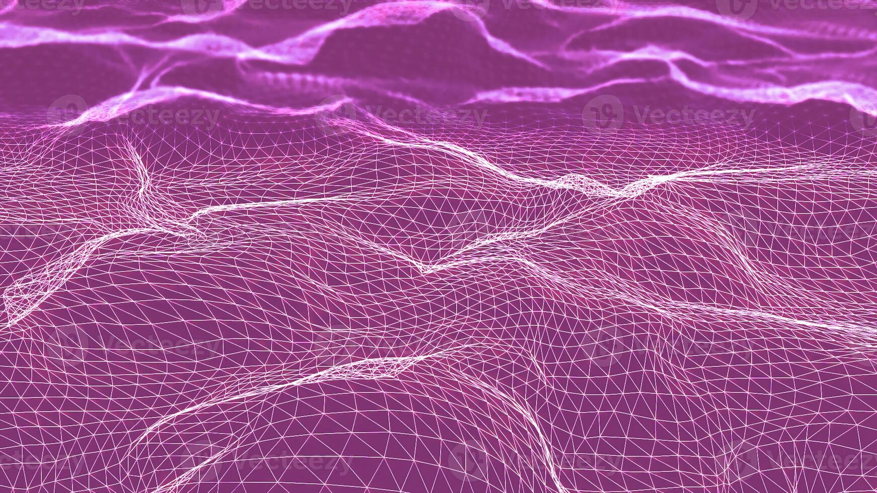 Futuristic 3D plexus bright waving terrain. Animation. Abstract technology background with network connection structure. photo