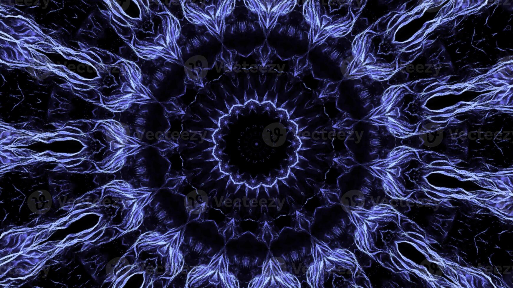 Abstract fractal flower spreading like electrical energy. Animation. Mandala ornament in a shape of a flower. photo