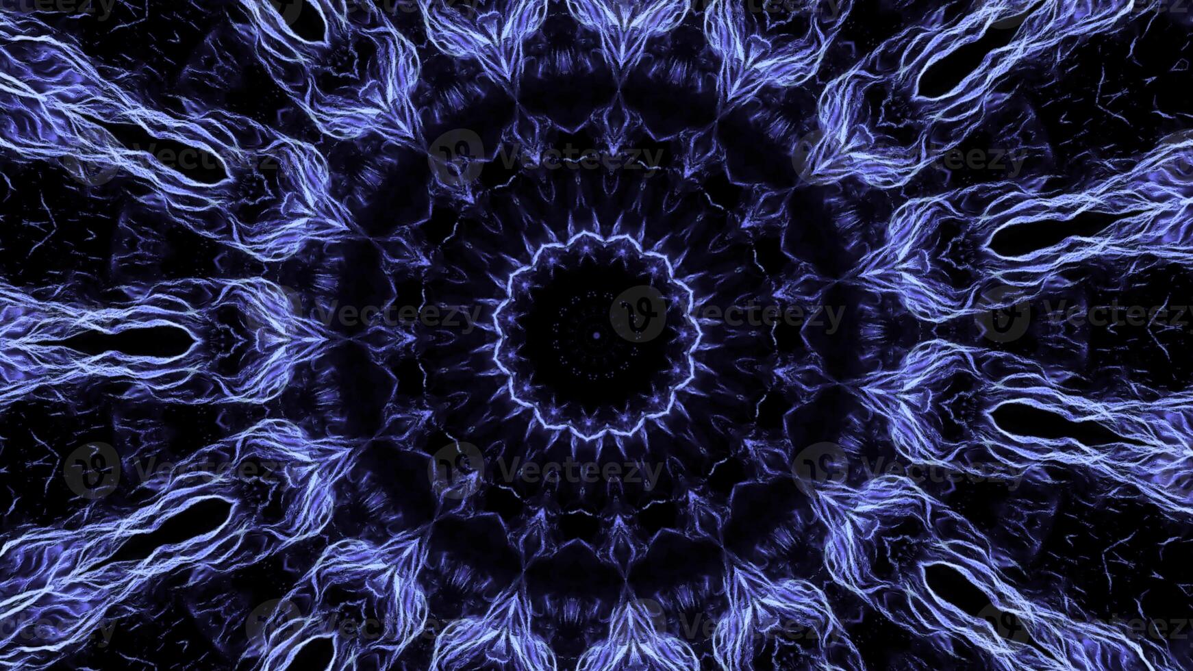 Abstract fractal flower spreading like electrical energy. Animation. Mandala ornament in a shape of a flower. photo