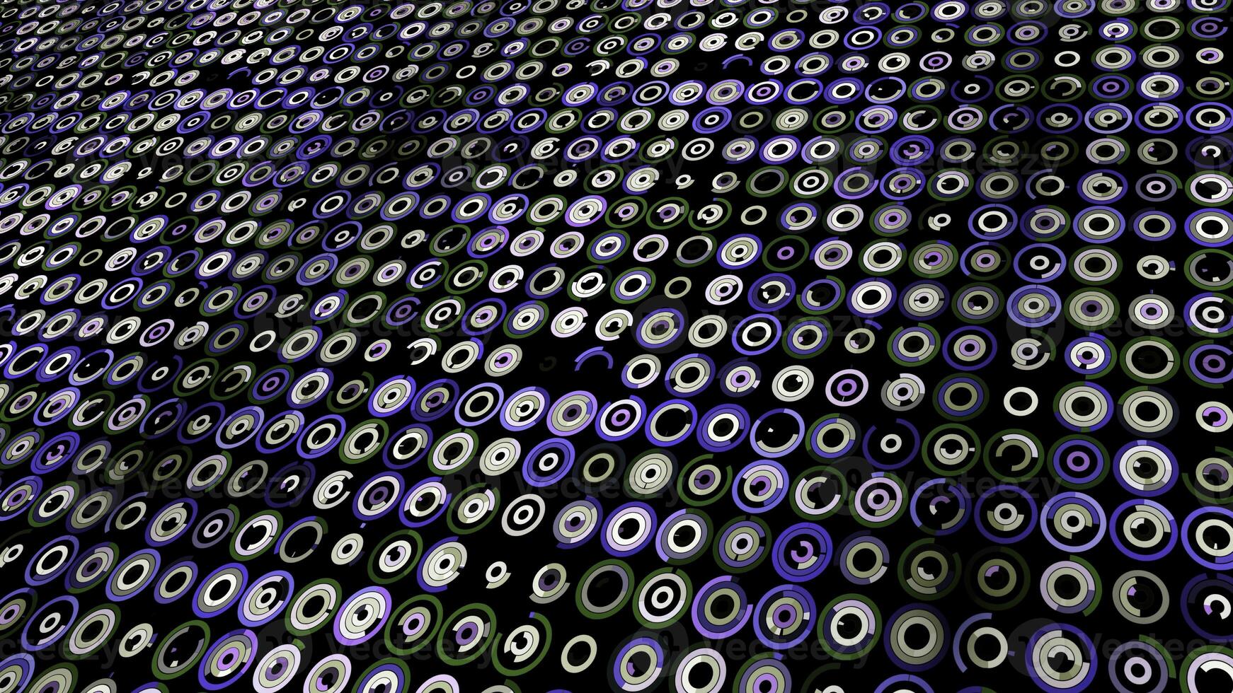 Abstract field of small same size loading rings. Animation. Digital background with small icons, concept of internet. photo