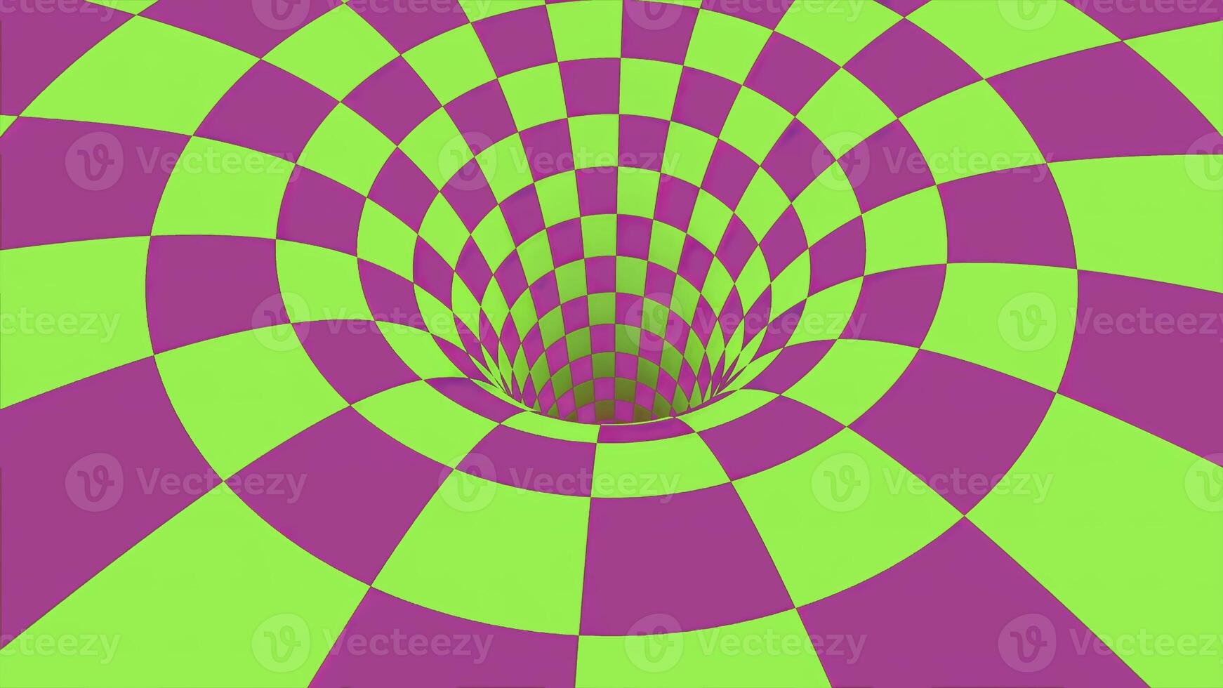Chequered optical Illusion. Animation. Abstract visualization of a space wormhole or black hole. photo