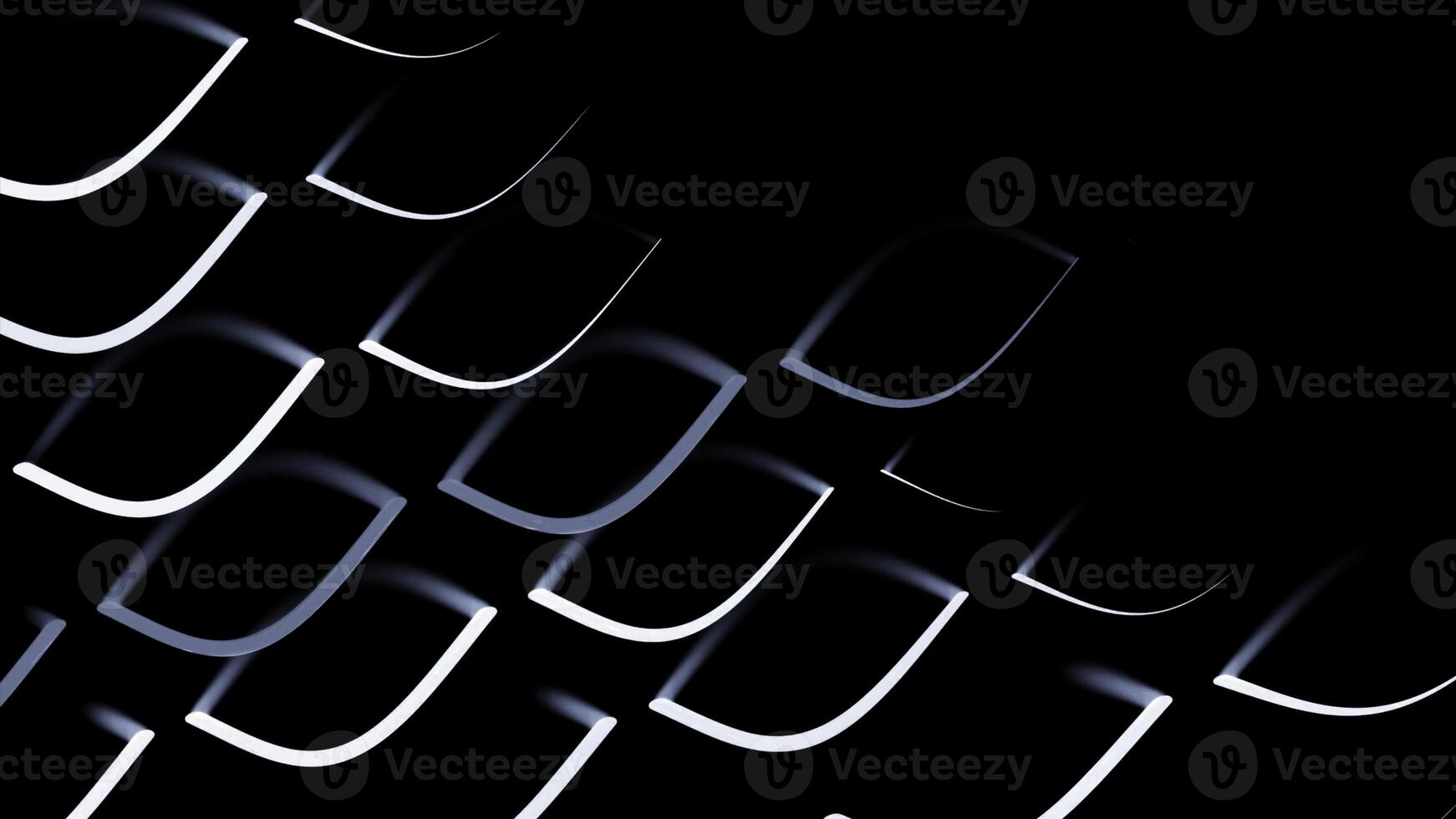 Slowly flowing geometric shapes on a black background. Design. Abstract scale pattern. photo