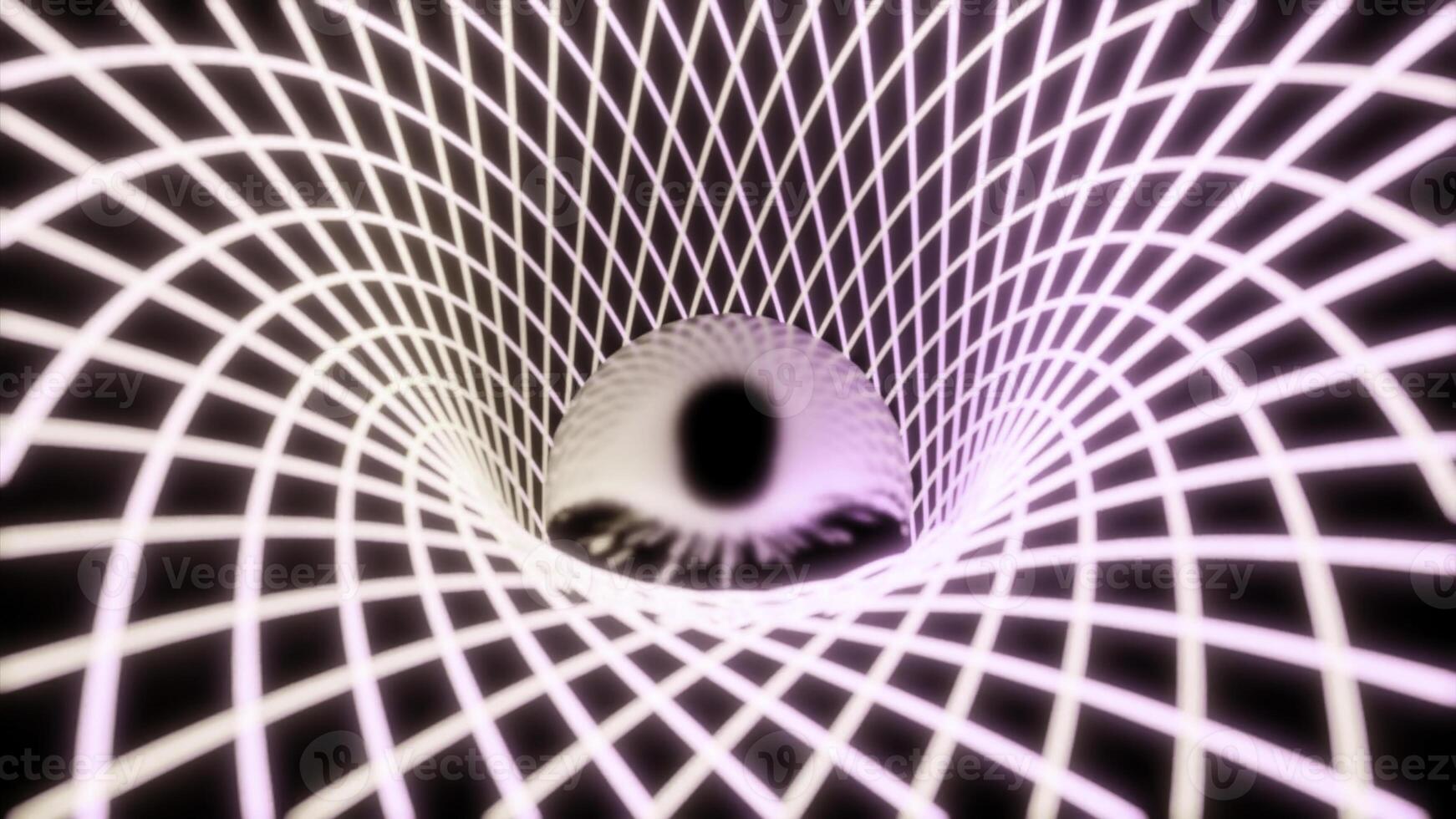 Abstract vortex of bended and crossed lines. Design. Optical illusion of a sphere inside vortex. photo